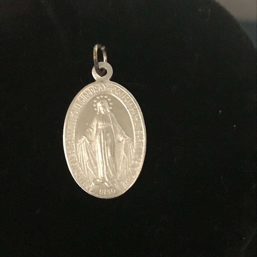 Vintage Rosary Pendant "O Mary Conceived Without Sin Pray For Us "1830 Italy